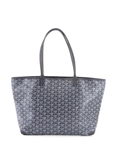 Pre-owned Goyard Artois Tote Coated Canvas Mm Shoulder Bag In Grey