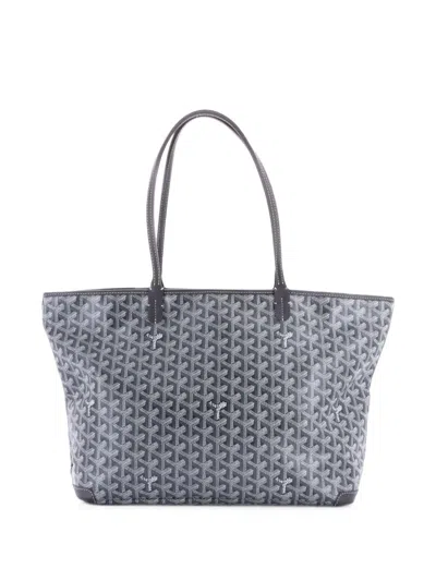 Pre-owned Goyard Artois Tote Coated Canvas Mm Shoulder Bag In Grey