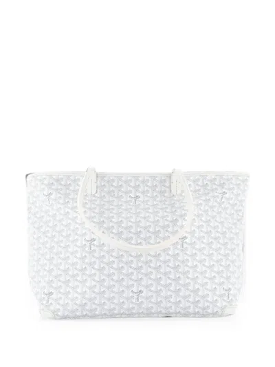 Pre-owned Goyard Artois Tote Coated Canvas Mm Shoulder Bag In White