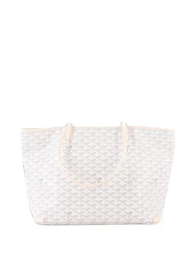 Pre-owned Goyard Artois Tote Coated Canvas Mm Shoulder Bag In White