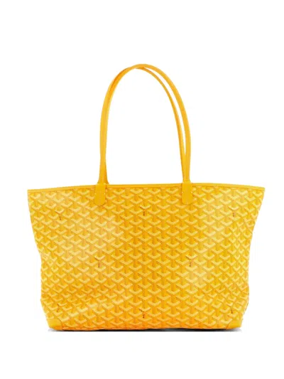 Pre-owned Goyard Artois Tote Coated Canvas Mm Shoulder Bag In Yellow