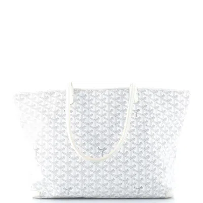 Pre-owned Goyard Artois Tote Coated Canvas Mm In White