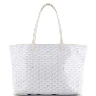 Pre-owned Goyard Artois Tote Coated Canvas Mm In White