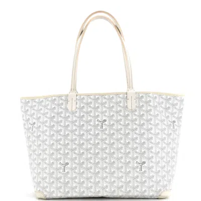 Pre-owned Goyard Artois Tote Coated Canvas Mm In White