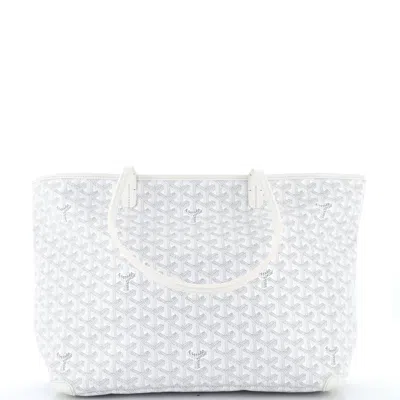 Pre-owned Goyard Artois Tote Coated Canvas Mm In White