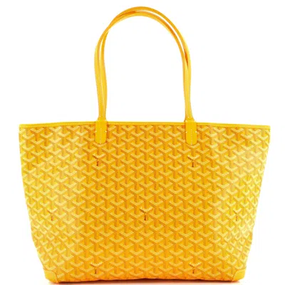 Pre-owned Goyard Artois Tote Coated Canvas Mm In Yellow