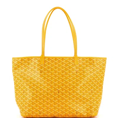 Pre-owned Goyard Artois Tote Coated Canvas Mm In Yellow