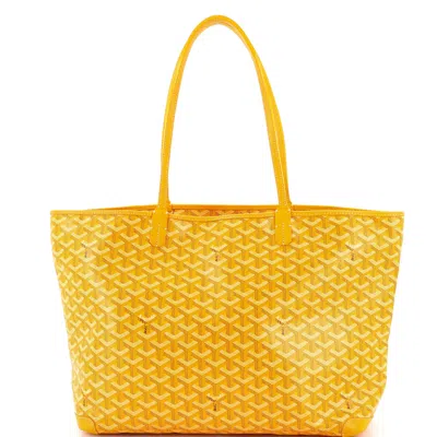 Pre-owned Goyard Artois Tote Coated Canvas Mm In Yellow