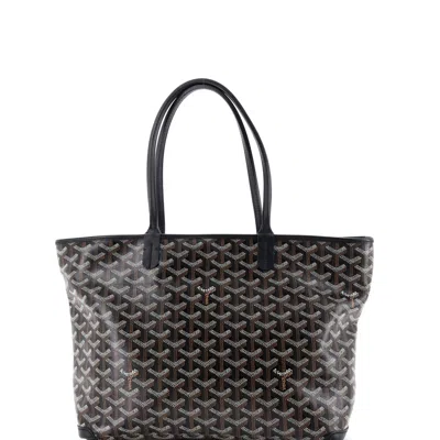 Pre-owned Goyard Artois Tote Coated Canvas Pm In Black