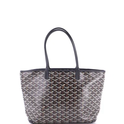 Pre-owned Goyard Artois Tote Coated Canvas Pm In Black