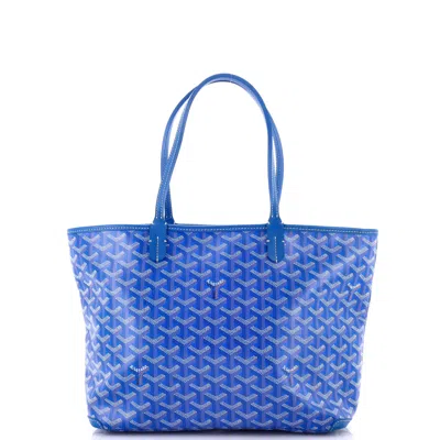 Pre-owned Goyard Artois Tote Coated Canvas Pm In Blue