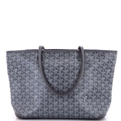 Pre-owned Goyard Artois Tote Coated Canvas Pm In Gray