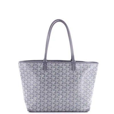 Pre-owned Goyard Artois Tote Coated Canvas Pm In Gray