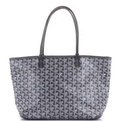 Pre-owned Goyard Artois Tote Coated Canvas Pm In Gray