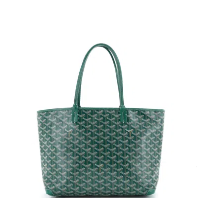 Pre-owned Goyard Artois Tote Coated Canvas Pm In Green