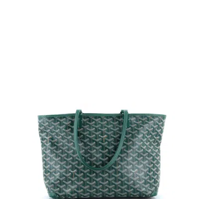 Pre-owned Goyard Artois Tote Coated Canvas Pm In Green