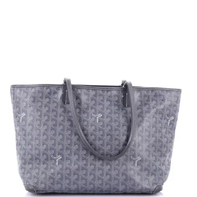 Pre-owned Goyard Artois Tote Coated Canvas Pm In Grey
