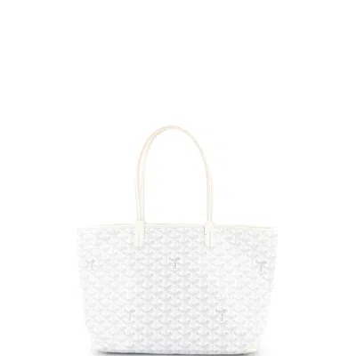 Pre-owned Goyard Artois Tote Coated Canvas Pm In White