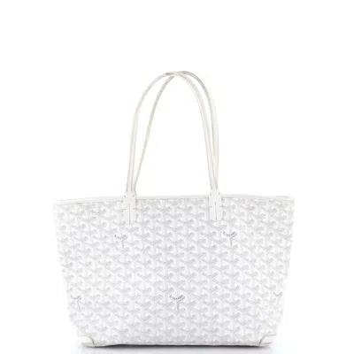 Pre-owned Goyard Artois Tote Coated Canvas Pm In White