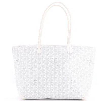 Pre-owned Goyard Artois Tote Coated Canvas Pm In White