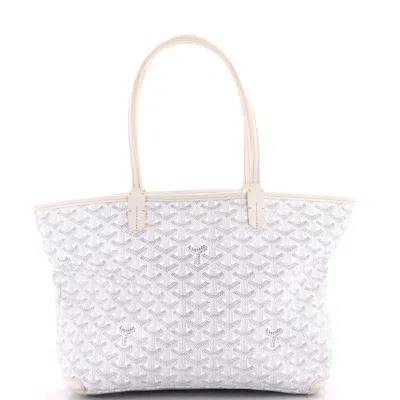 Pre-owned Goyard Artois Tote Coated Canvas Pm In White