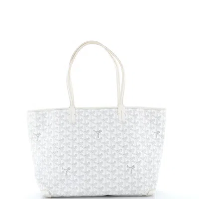 Pre-owned Goyard Artois Tote Coated Canvas Pm In White