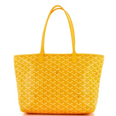 Pre-owned Goyard Artois Tote Coated Canvas Pm In Yellow