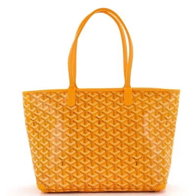 Pre-owned Goyard Artois Tote Coated Canvas Pm In Yellow