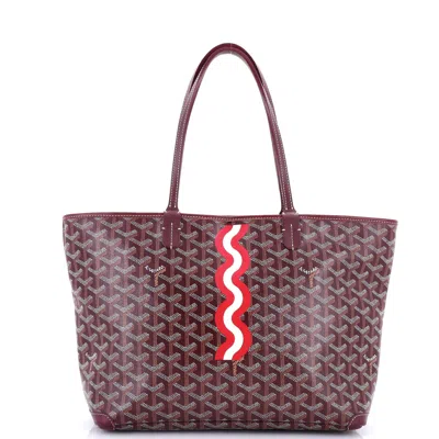 Pre-owned Goyard Artois Tote Printed Coated Canvas Pm In Red
