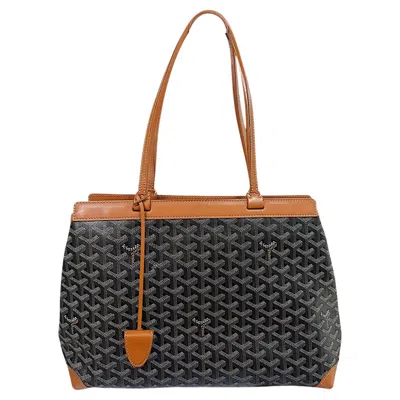 Pre-owned Goyard Authentic  Artois Pm Black Ine Canvas Structured Tote Bag France