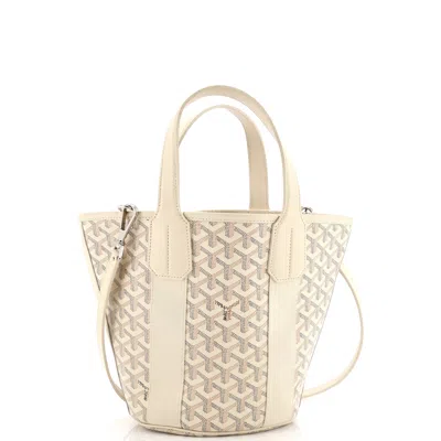 Pre-owned Goyard Belharra Tote Coated Canvas Pm In Beige
