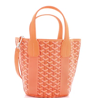 Pre-owned Goyard Belharra Tote Coated Canvas Pm In Pink