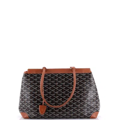 Pre-owned Goyard Bellechasse Bag Coated Canvas Pm In Black
