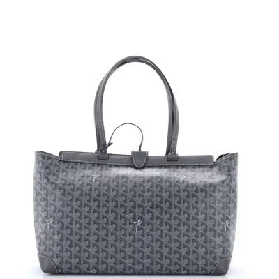 Pre-owned Goyard Bellechasse Bag Coated Canvas Pm In Gray