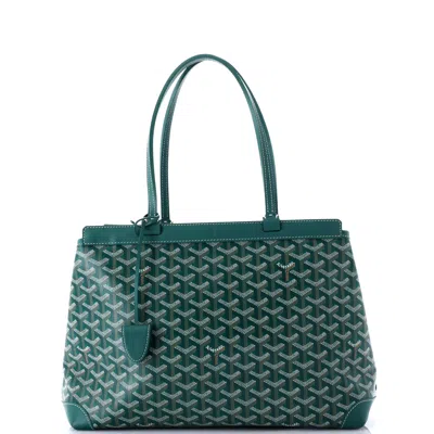 Pre-owned Goyard Bellechasse Bag Coated Canvas Pm In Green