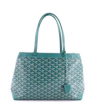 Pre-owned Goyard Bellechasse Bag Coated Canvas Pm In Green