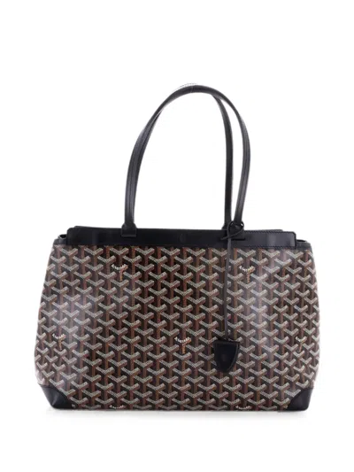 Pre-owned Goyard Bellechasse Bag Coated Canvas Pm Tote Bag In Black