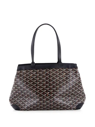Pre-owned Goyard Bellechasse Bag Coated Canvas Pm Tote Bag In Black