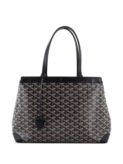 Pre-owned Goyard Bellechasse Bag Coated Canvas Pm Tote Bag In Black
