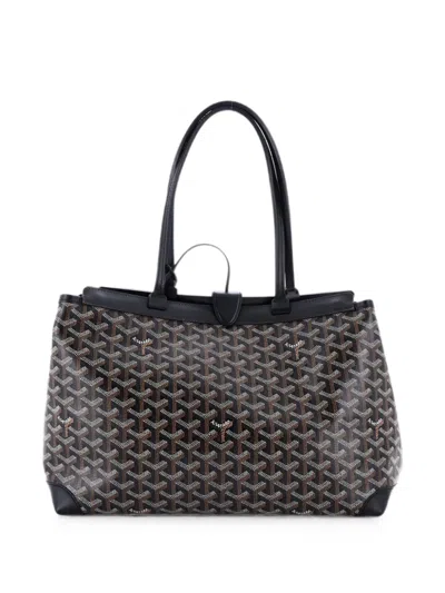 Pre-owned Goyard Bellechasse Bag Coated Canvas Pm Tote Bag In Black