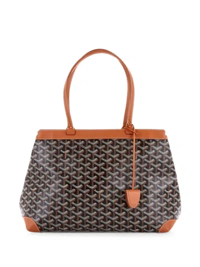 Pre-owned Goyard Bellechasse Bag Coated Canvas Pm Tote Bag In Brown