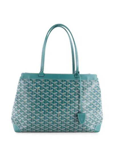 Pre-owned Goyard Bellechasse Bag Coated Canvas Pm Tote Bag In Green