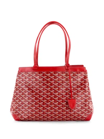 Pre-owned Goyard Bellechasse Bag Coated Canvas Pm Tote Bag In Red