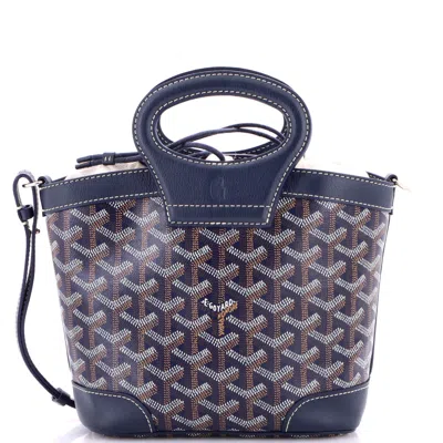 Pre-owned Goyard Beluga Bag Coated Canvas Mini In Blue