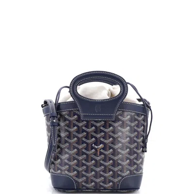 Pre-owned Goyard Beluga Bag Coated Canvas Mini In Blue