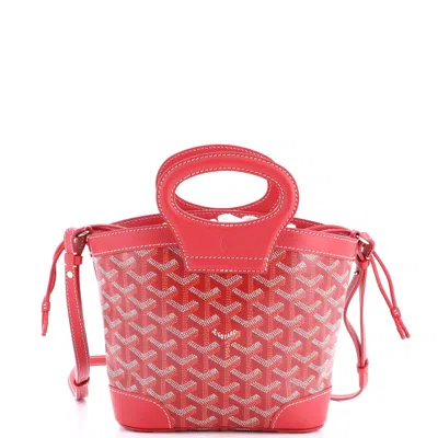 Pre-owned Goyard Beluga Bag Coated Canvas Mini In Red