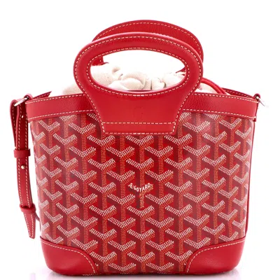 Pre-owned Goyard Beluga Bag Coated Canvas Mini In Red