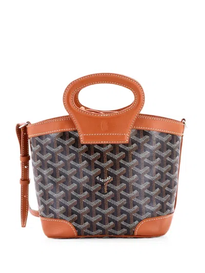 Pre-owned Goyard Beluga Bag Coated Canvas Mini Tote Bag In Black