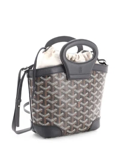 Pre-owned Goyard Beluga Bag Coated Canvas Mini Tote Bag In Black
