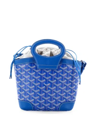 Pre-owned Goyard Beluga Bag Coated Canvas Mini Tote Bag In Blue
